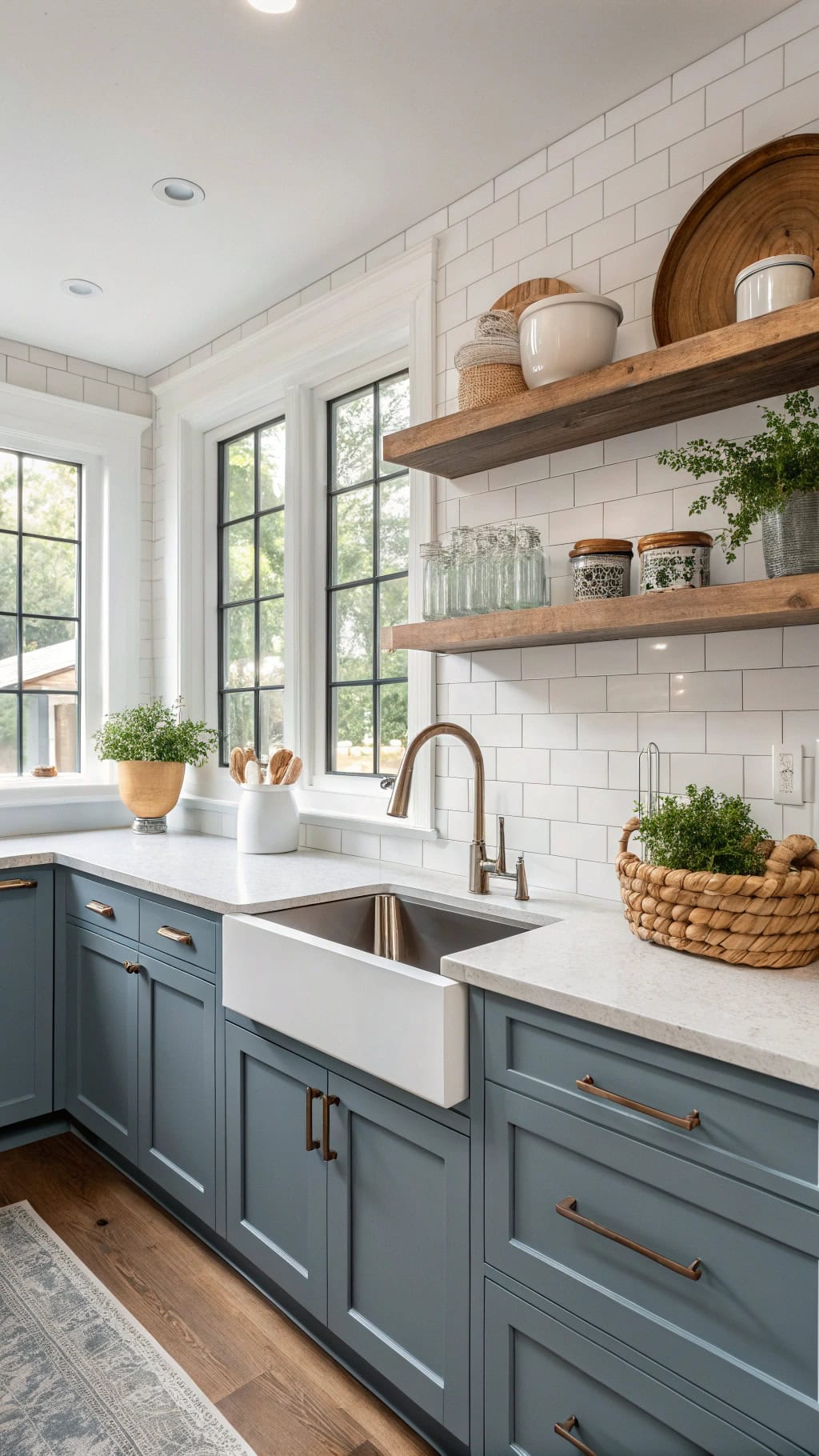 contemporary blue cabinet elegance