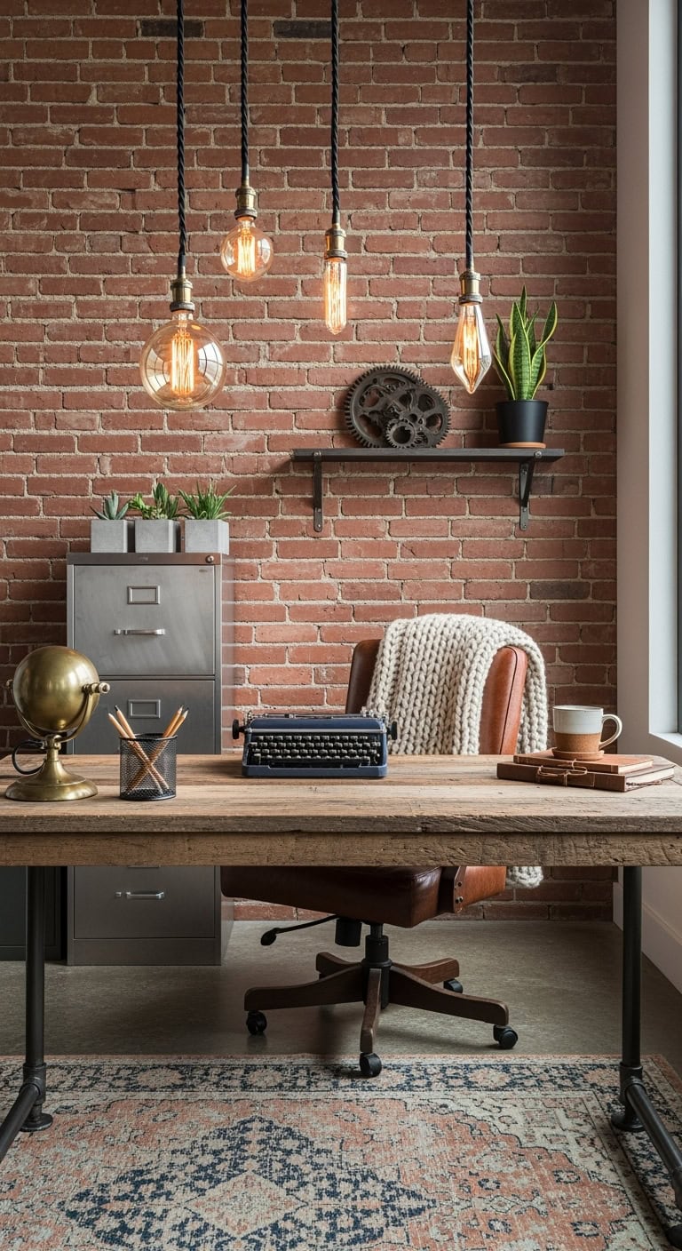 vintage industrial chic workspace