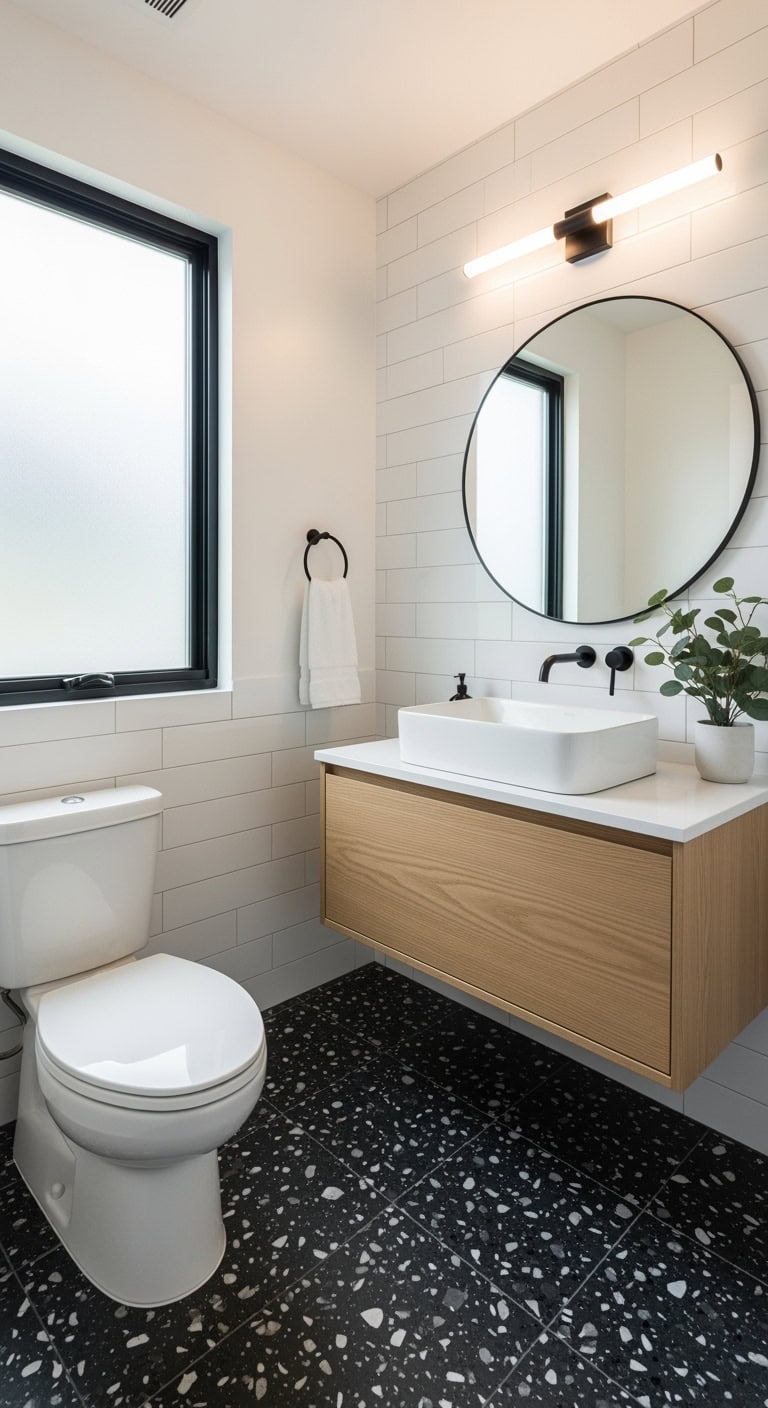 dramatic textured low maintenance statement making terrazzo