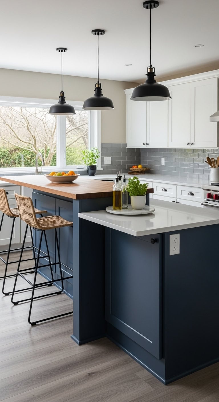 elevated breakfast bar island