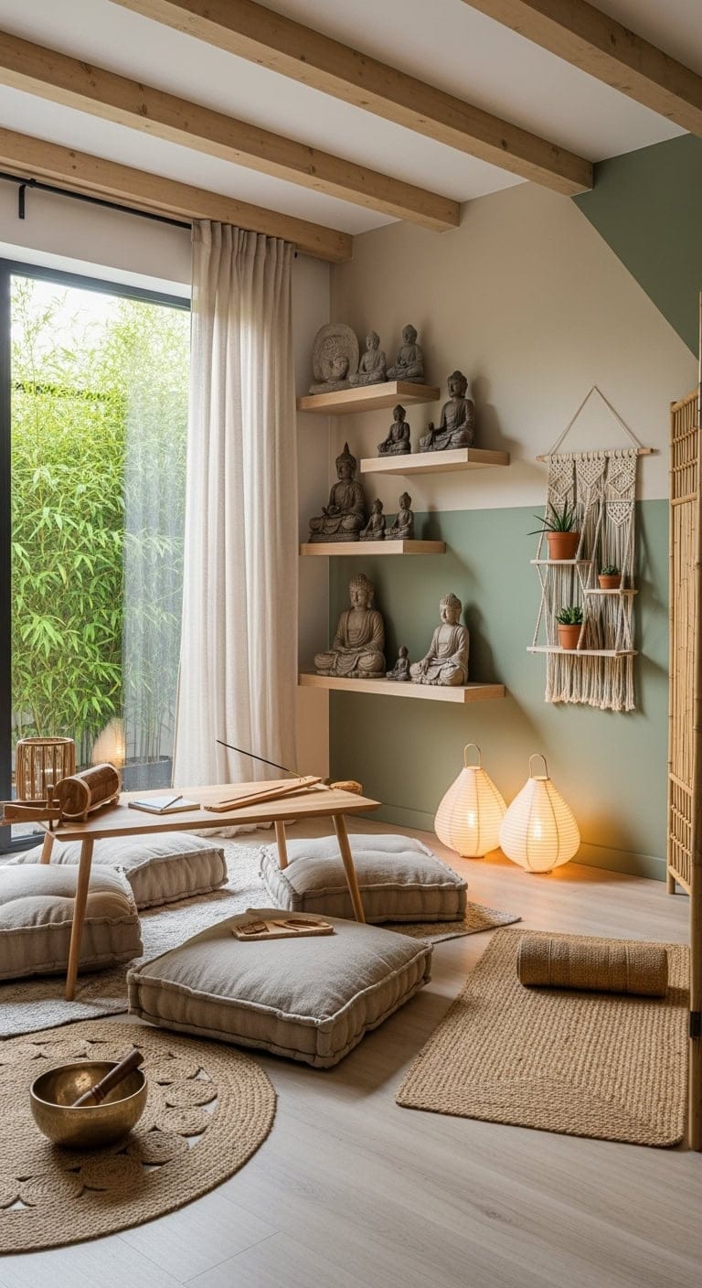 zen home office meditation nook