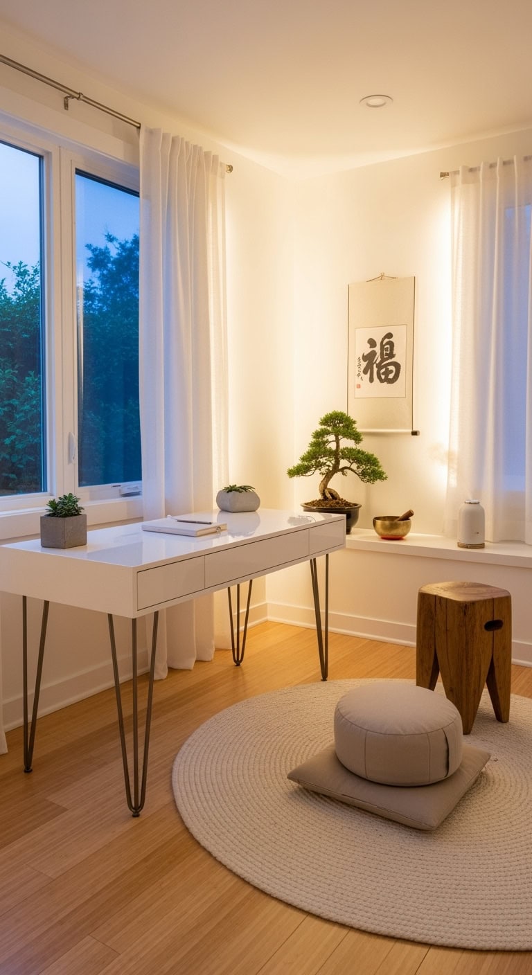 serene minimalist meditative harmonious