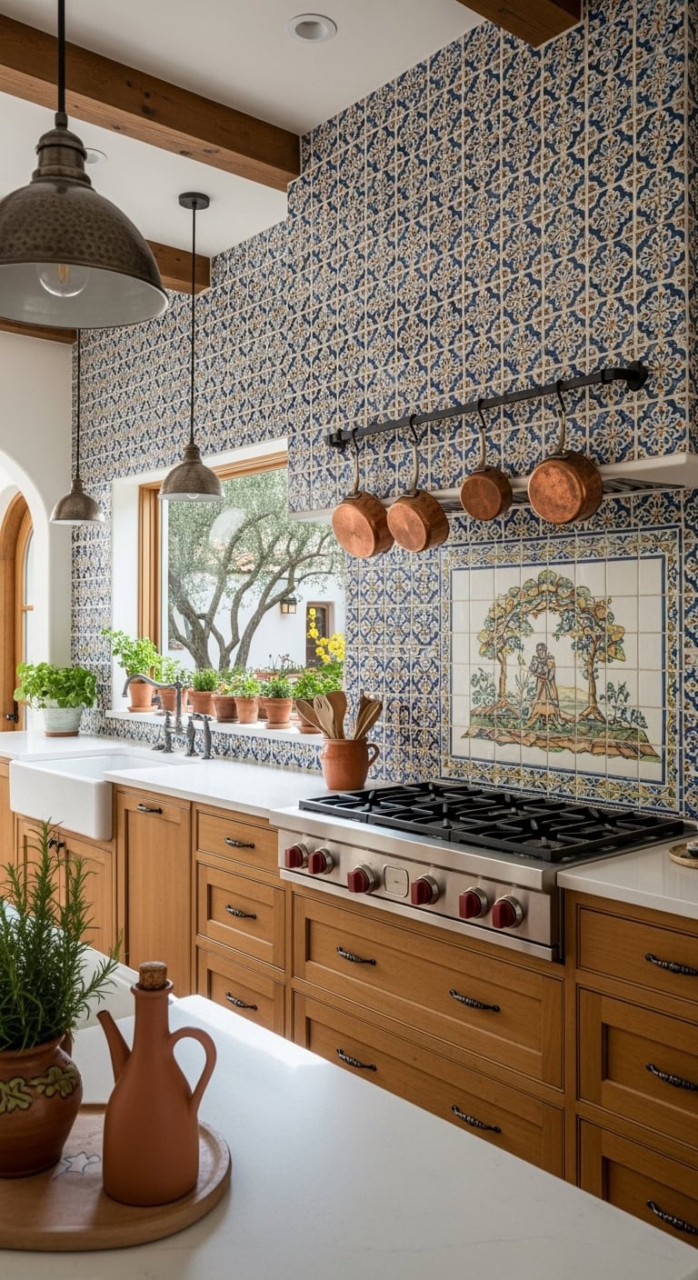 vibrant hand painted tile backsplash patterns