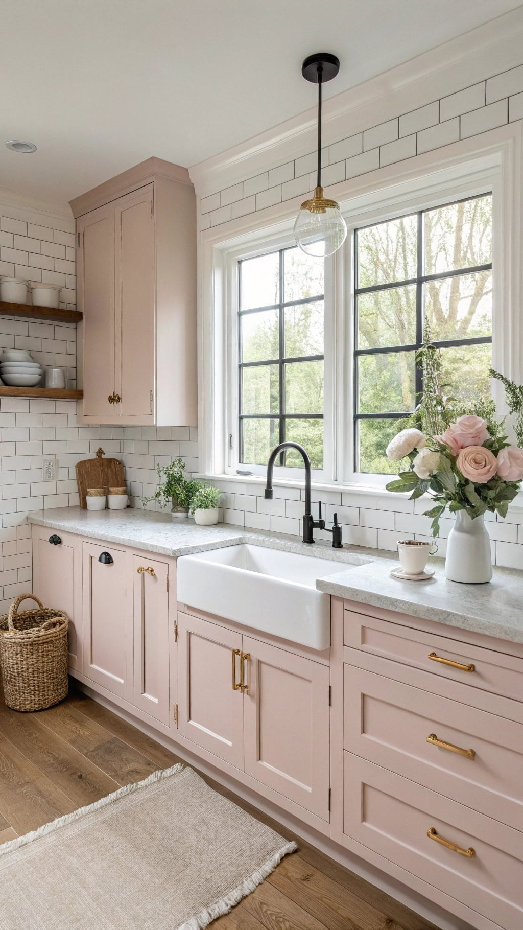 pale pink kitchen elegance