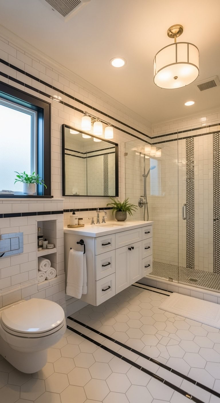 bold bathroom border tiles