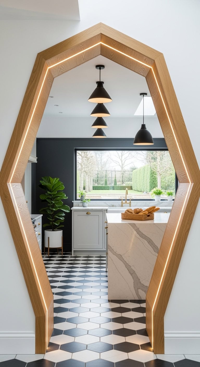 geometric dramatic enchanting kitchen entryway