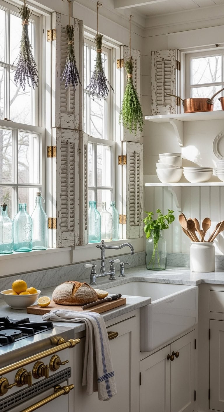 rustic farmhouse inspired window treatments