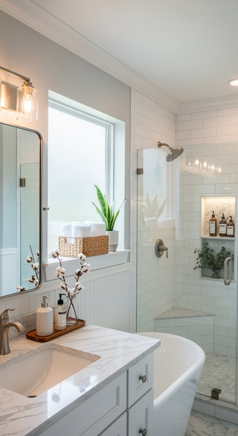 stylish functional shower niche storage