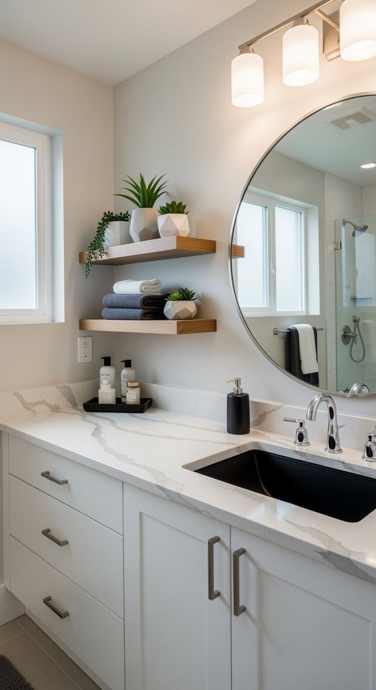 luxurious modern warm low maintenance bathroom