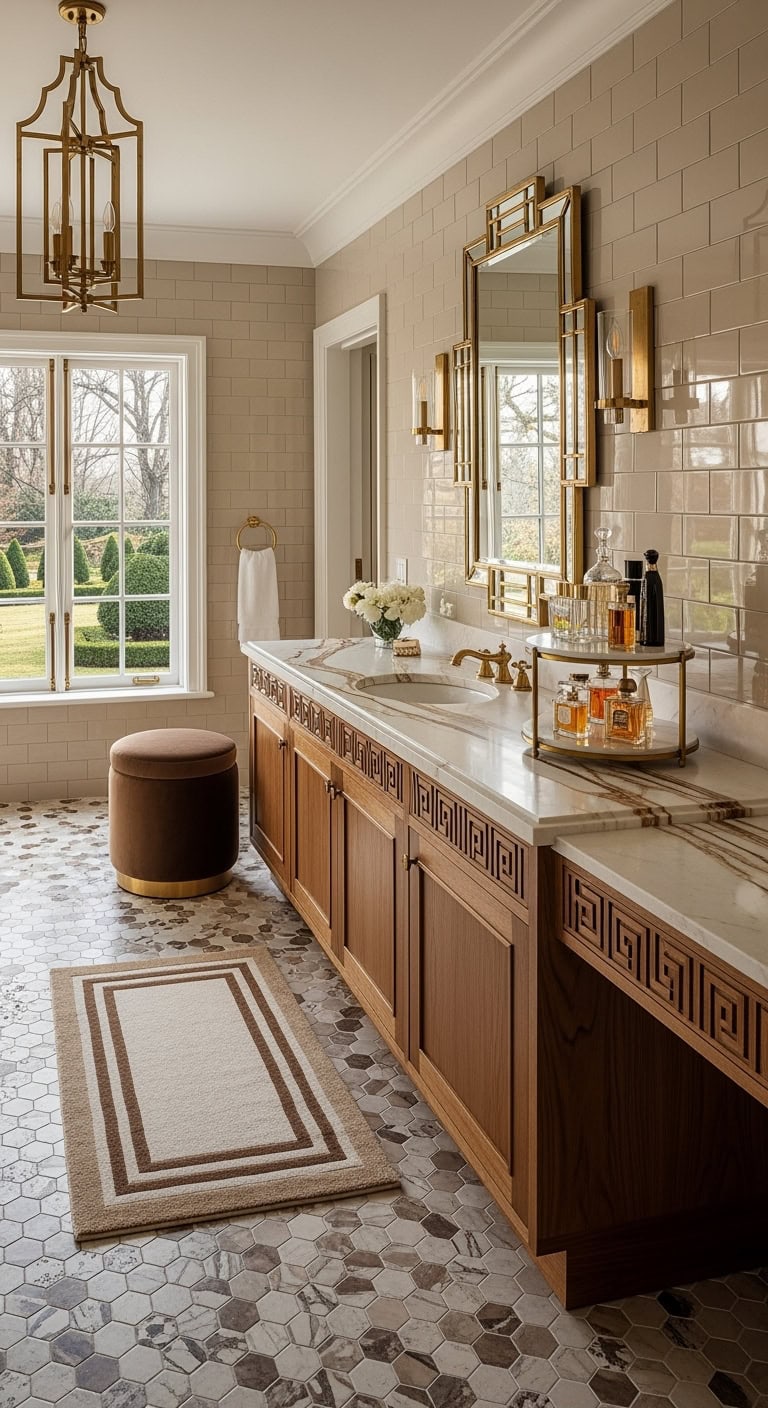 art deco brass beige glamour