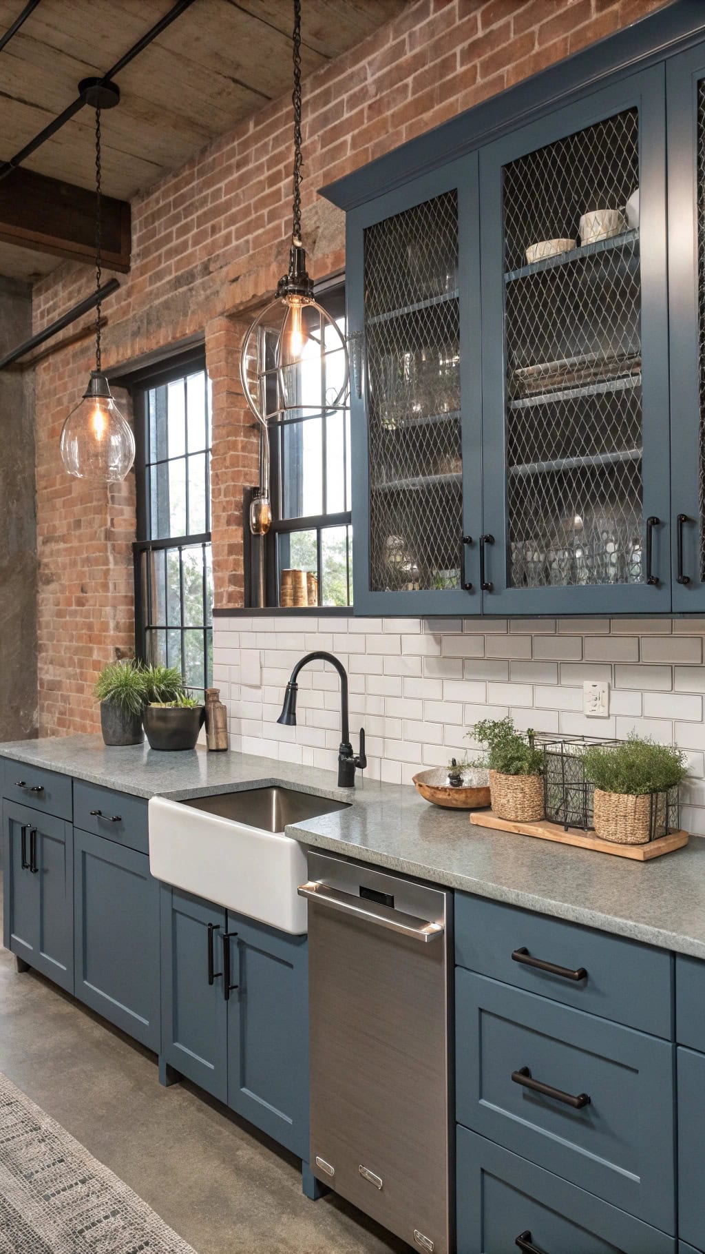 sophisticated industrial kitchen design