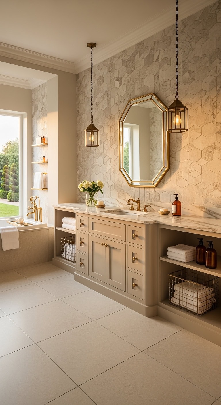 beige geometric art deco