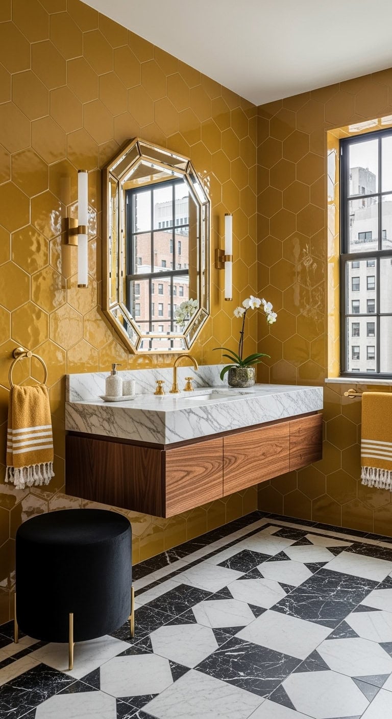 art deco mustard glamour