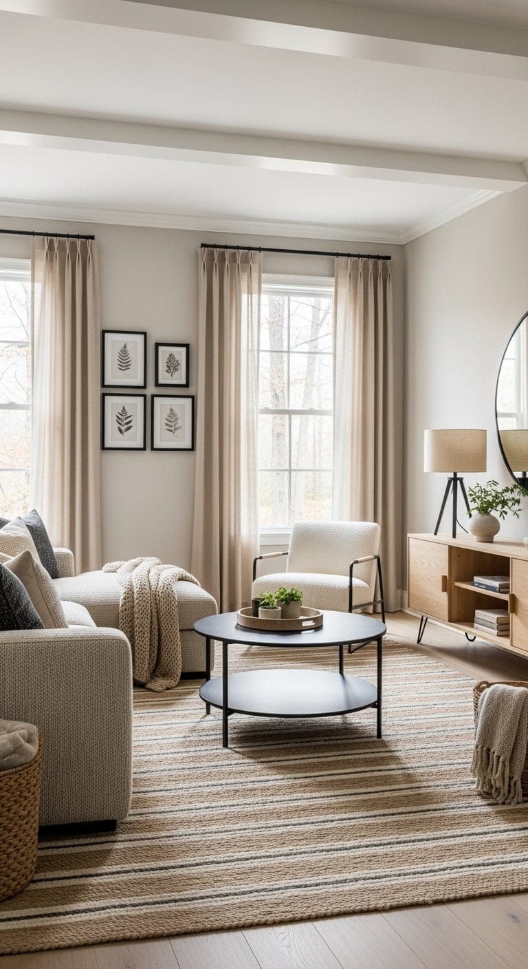 cozy beige black accents