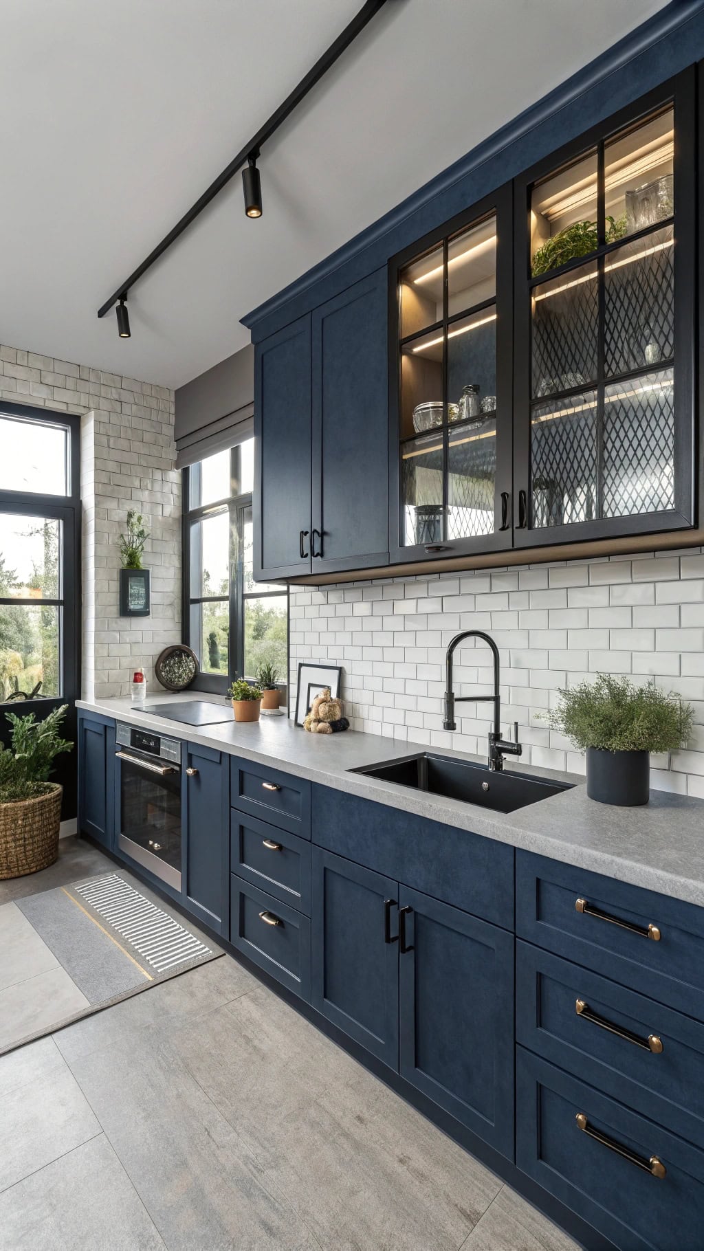 midnight blue industrial elegance