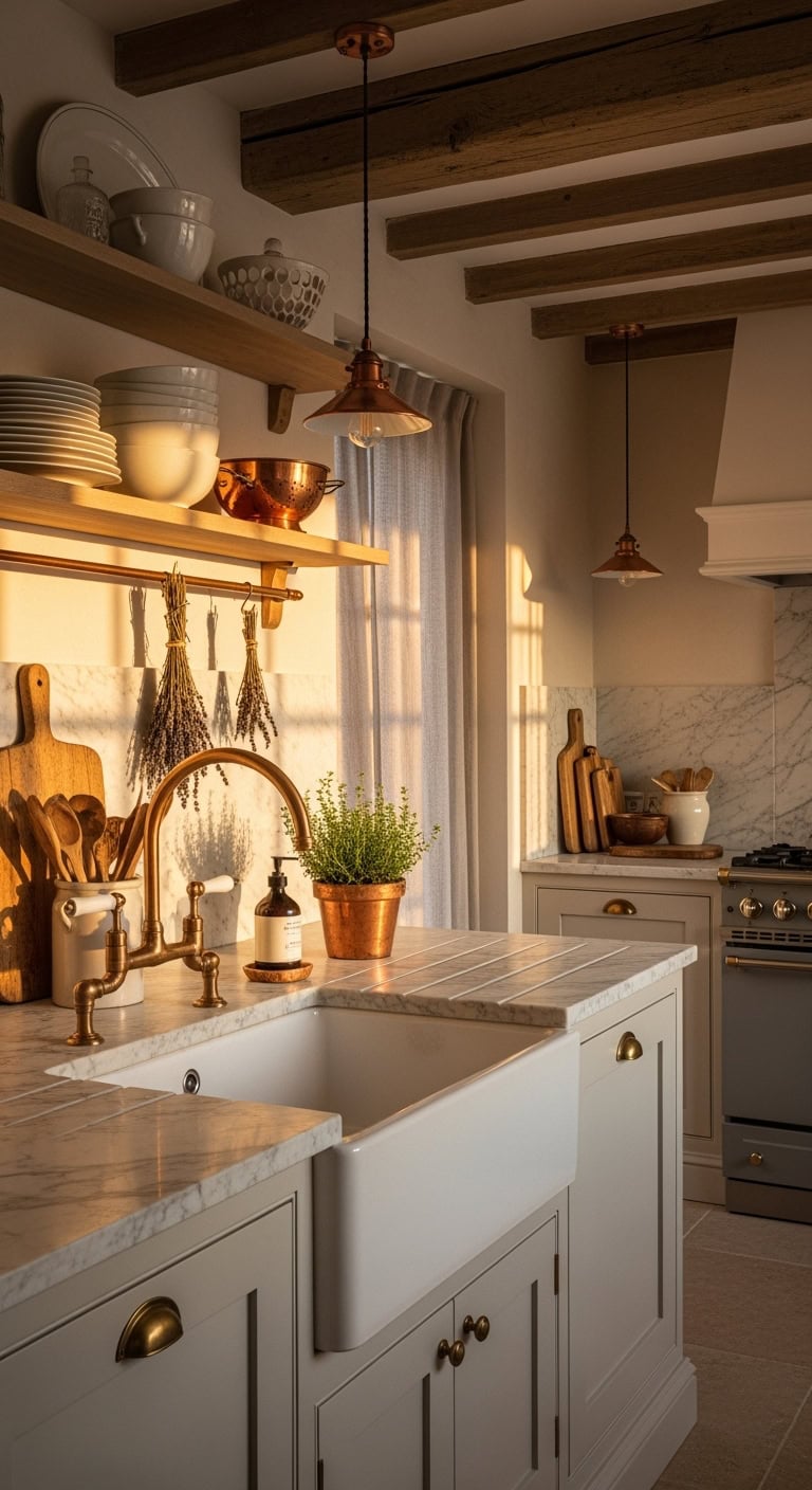 rustic copper farmhouse kitchen charm