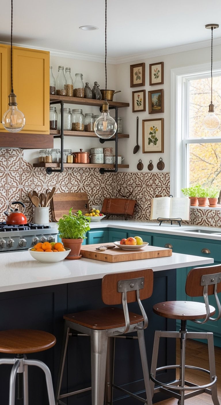 eclectic rust kitchen design