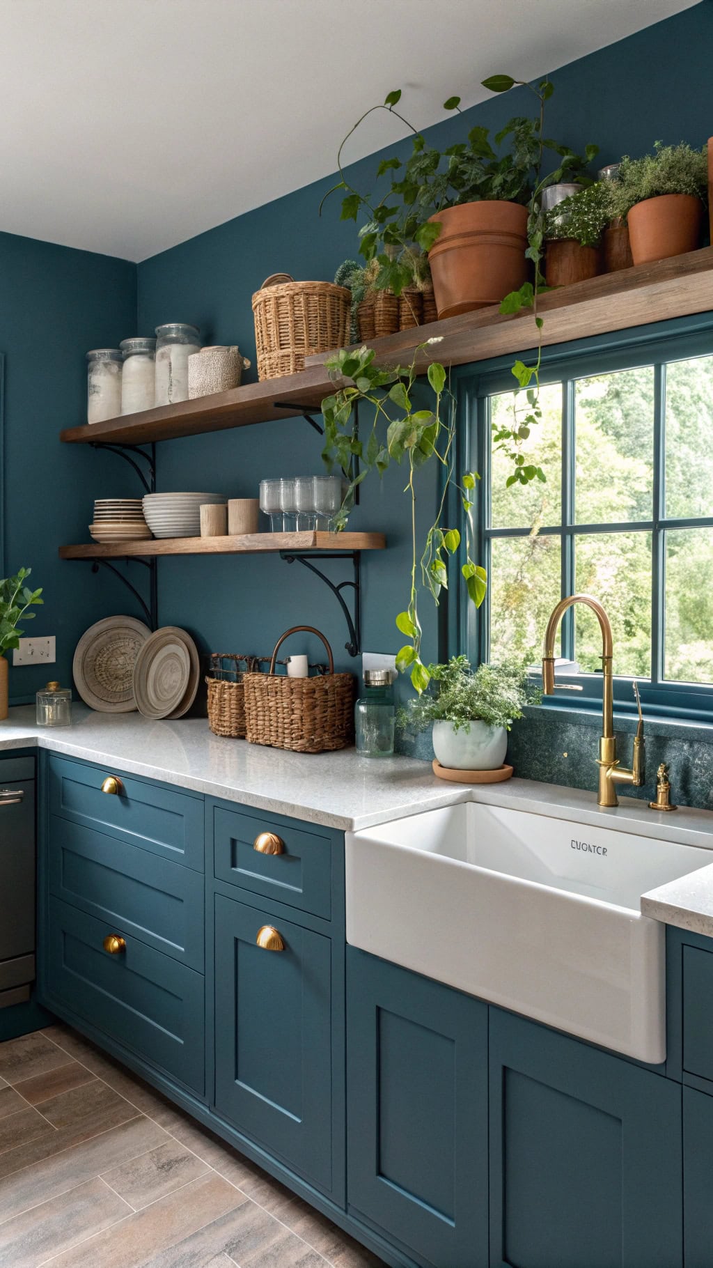 stylish open shelving display