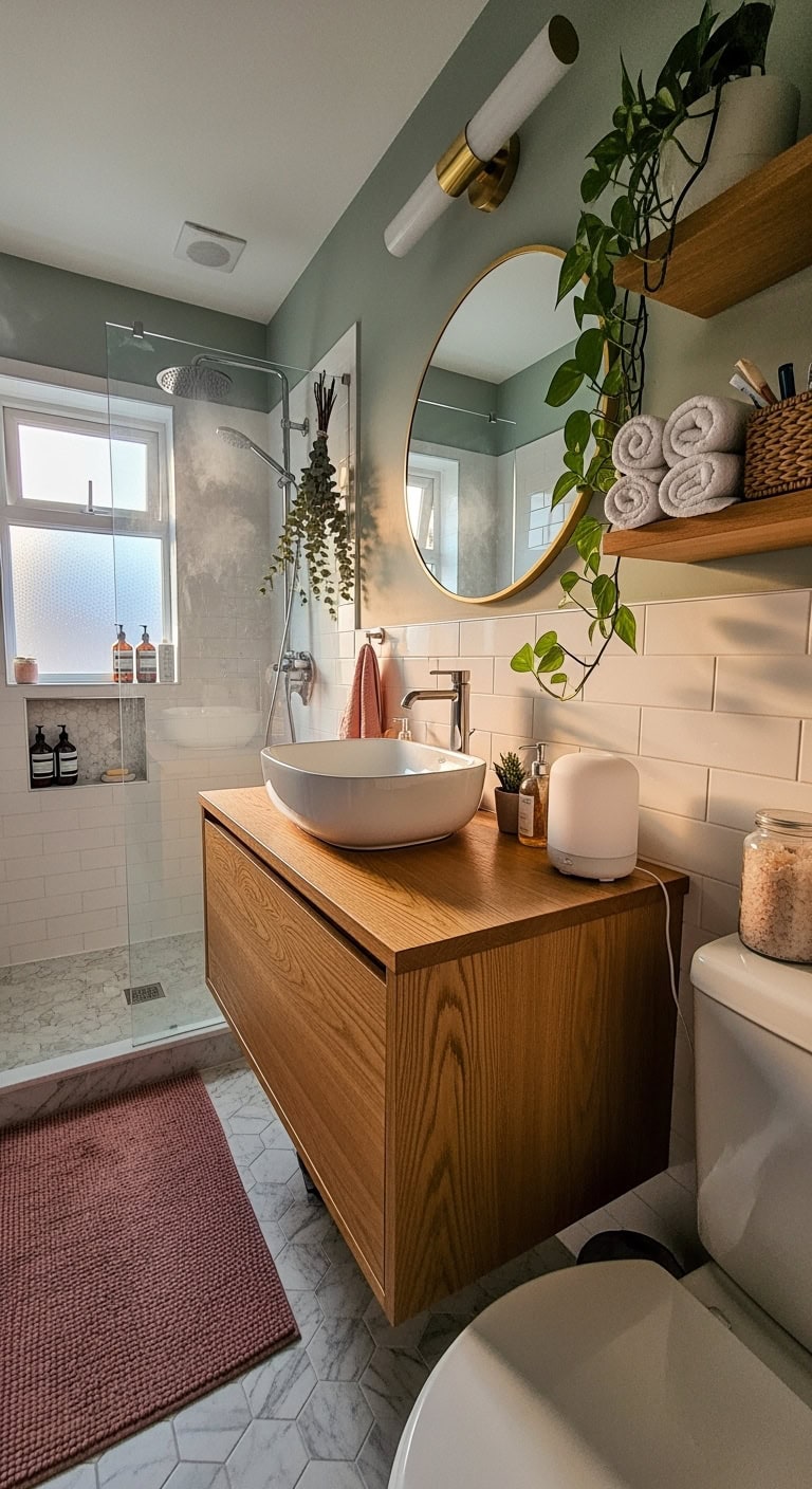 spa like bathroom aromatherapy diffuser experience