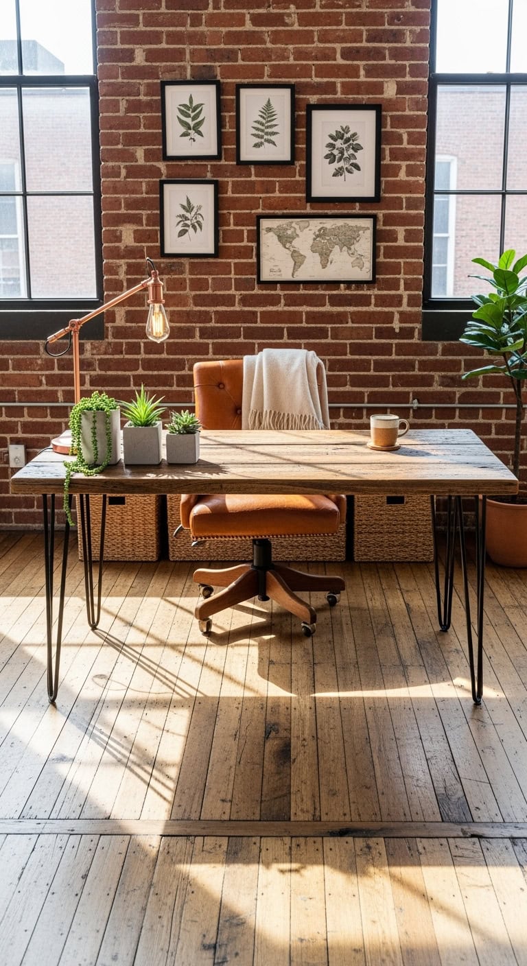 weathered charm rustic industrial workspace