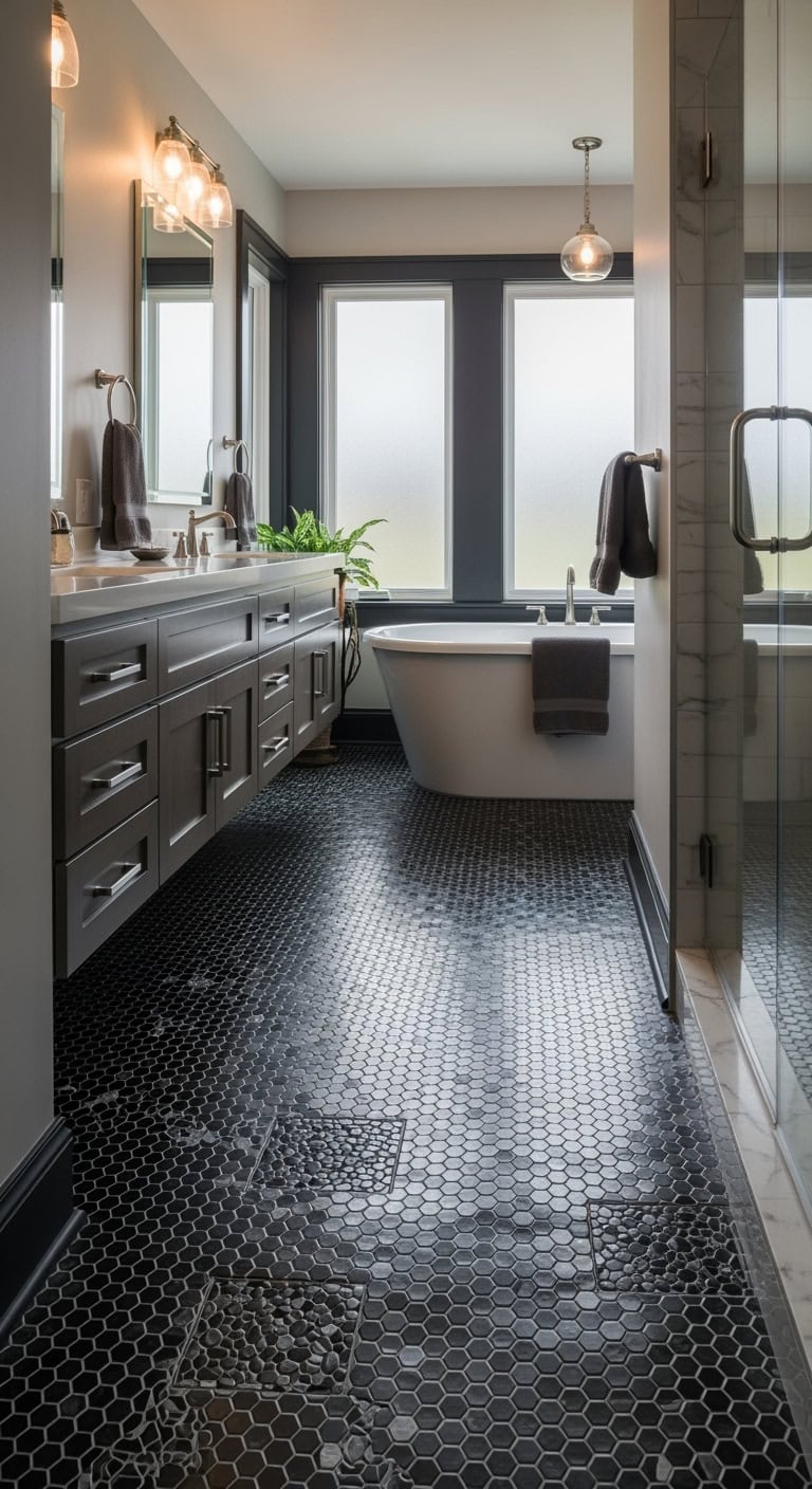 compact mosaic bathroom floors allure