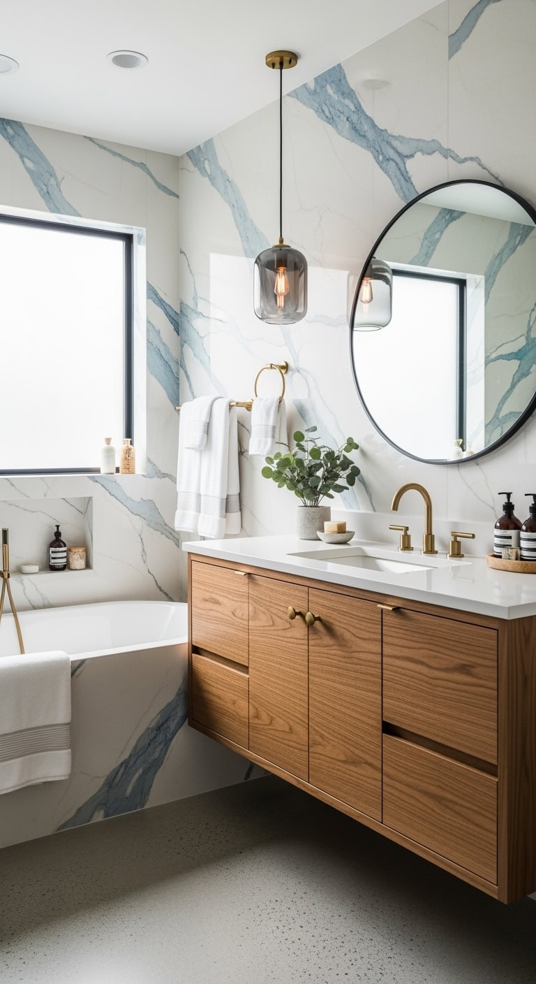 mesmerizing brazilian marble bathroom design