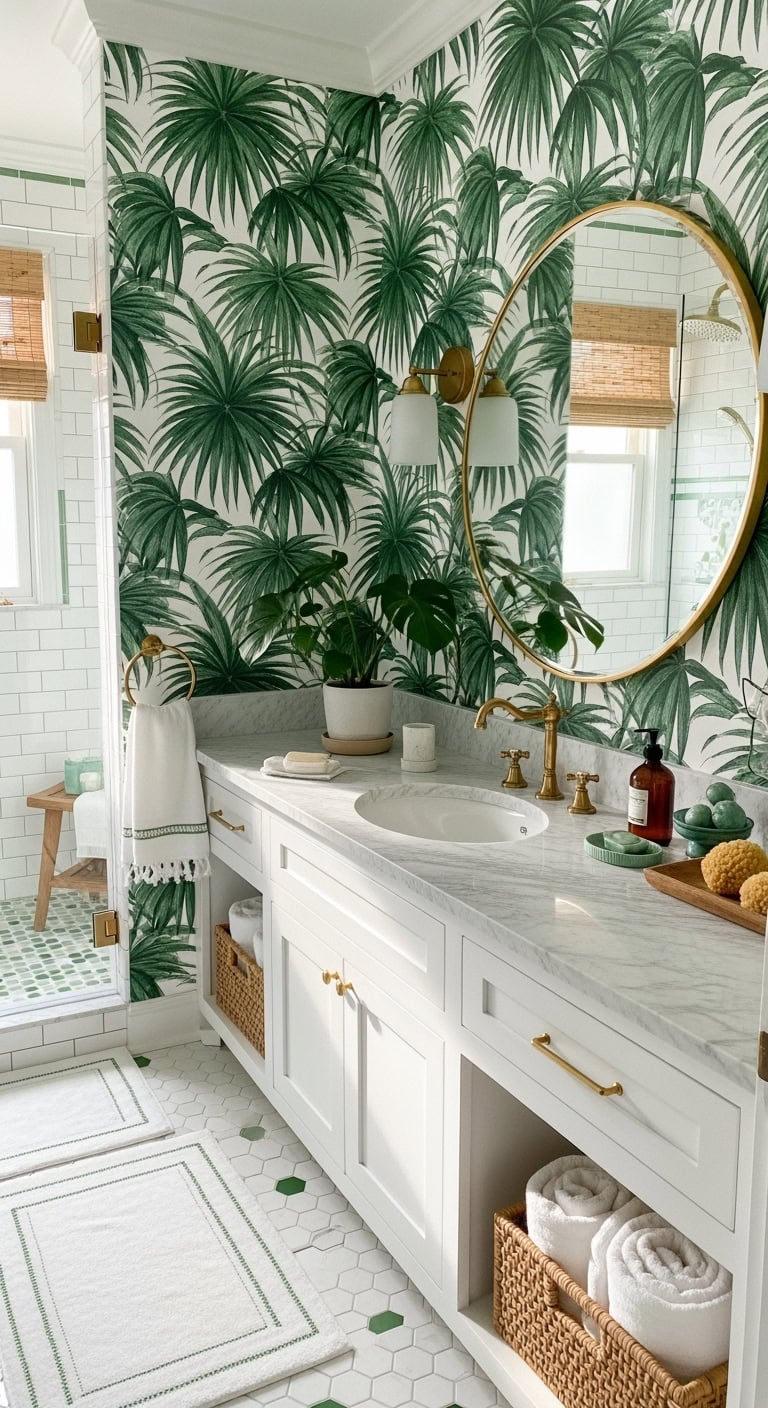 lush tropical bathroom oasis retreat