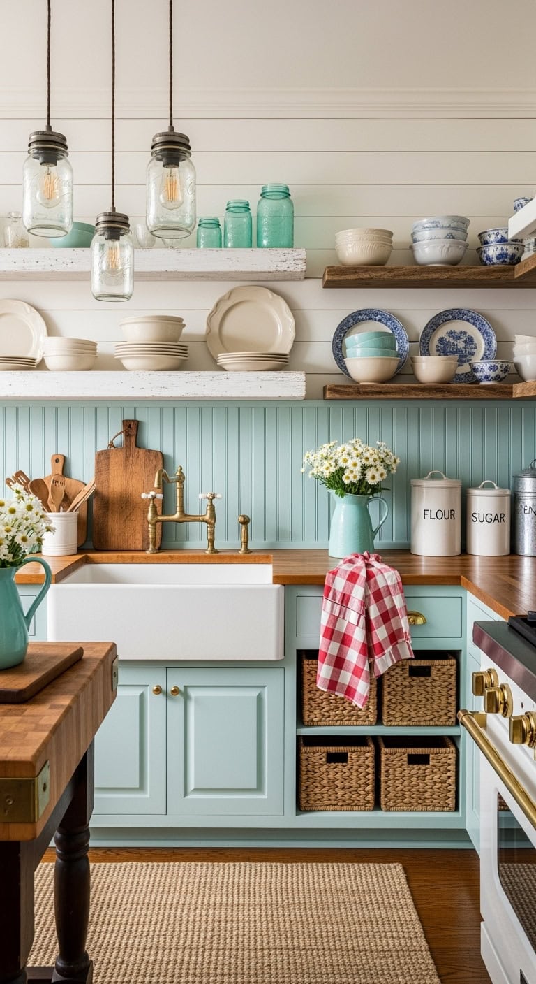 cottage aqua kitchen essentials