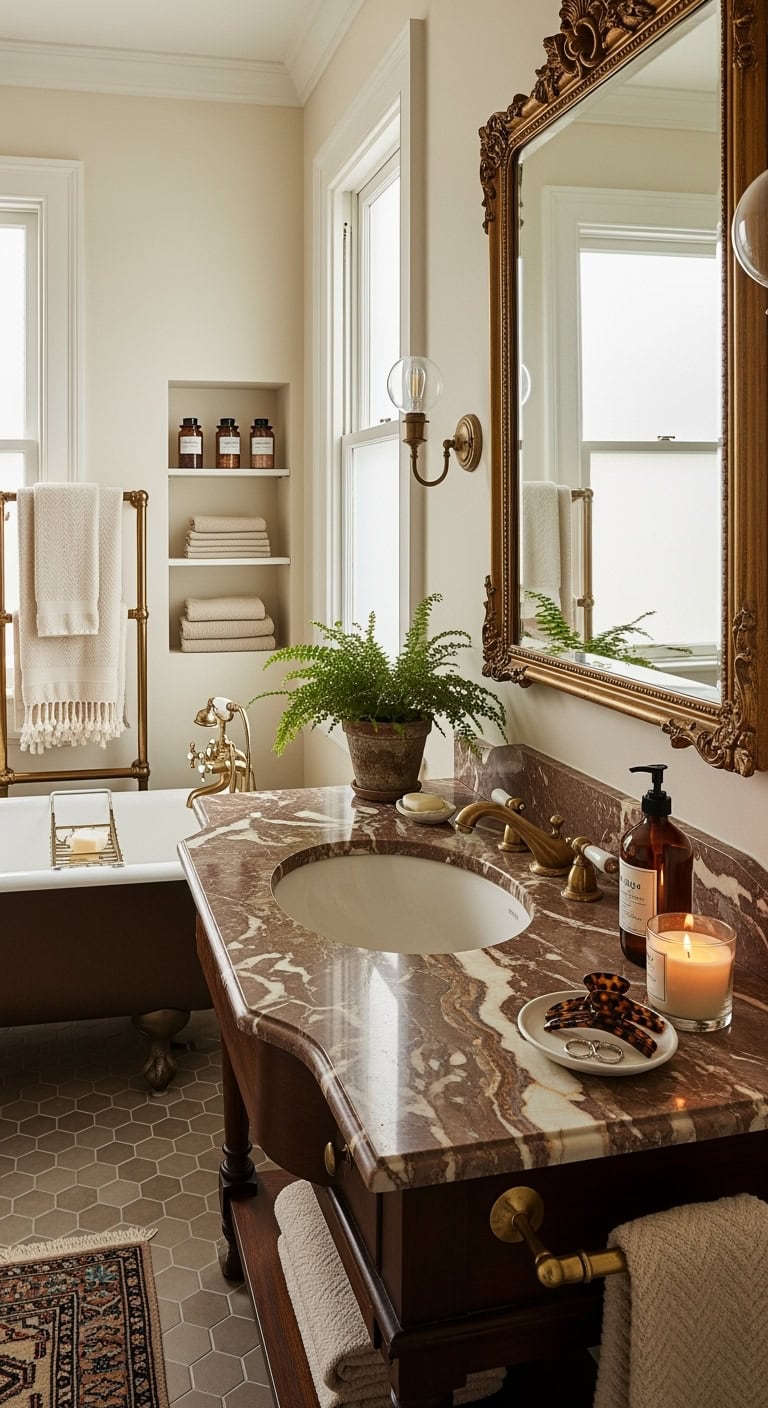 luxurious vintage sophisticated chocolate vanity