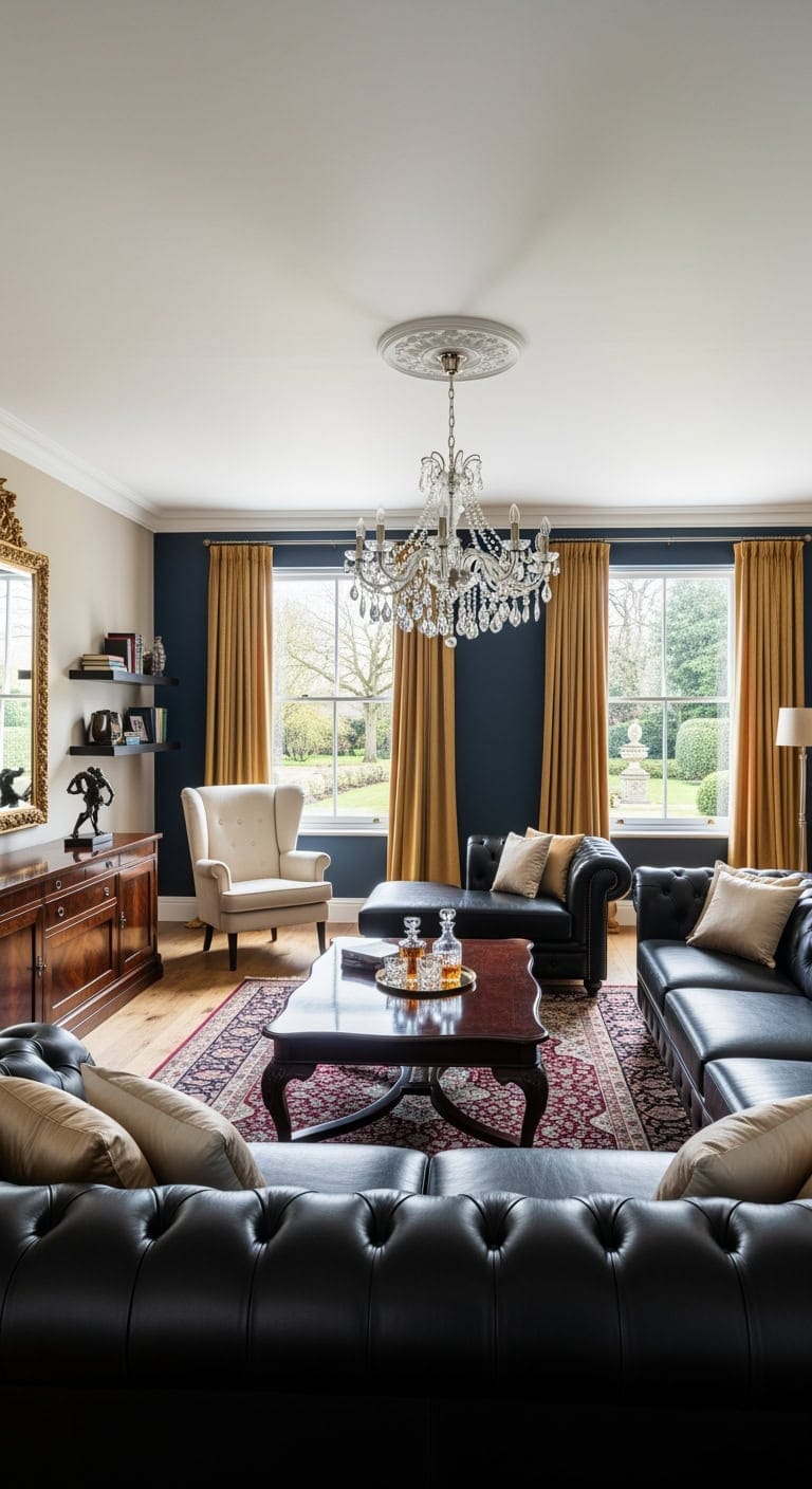 tufted black leather elegance