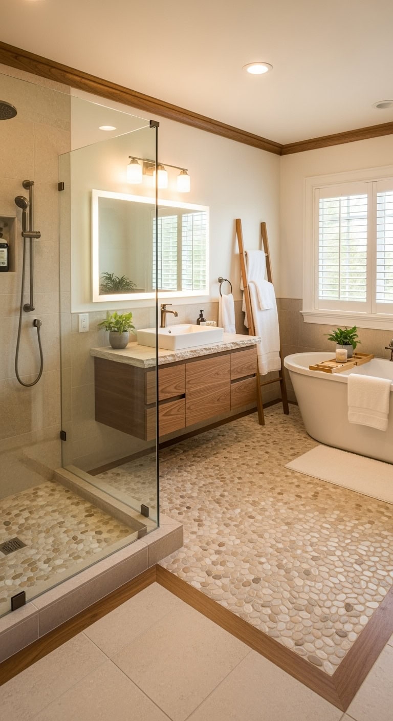 peaceful natural luxury textured flooring