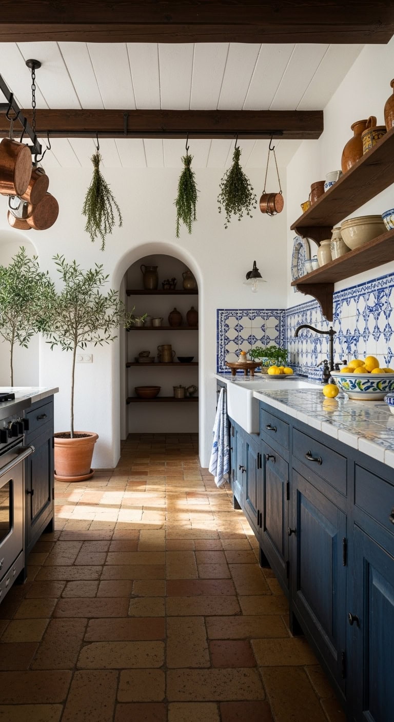 mediterranean villa kitchen charm