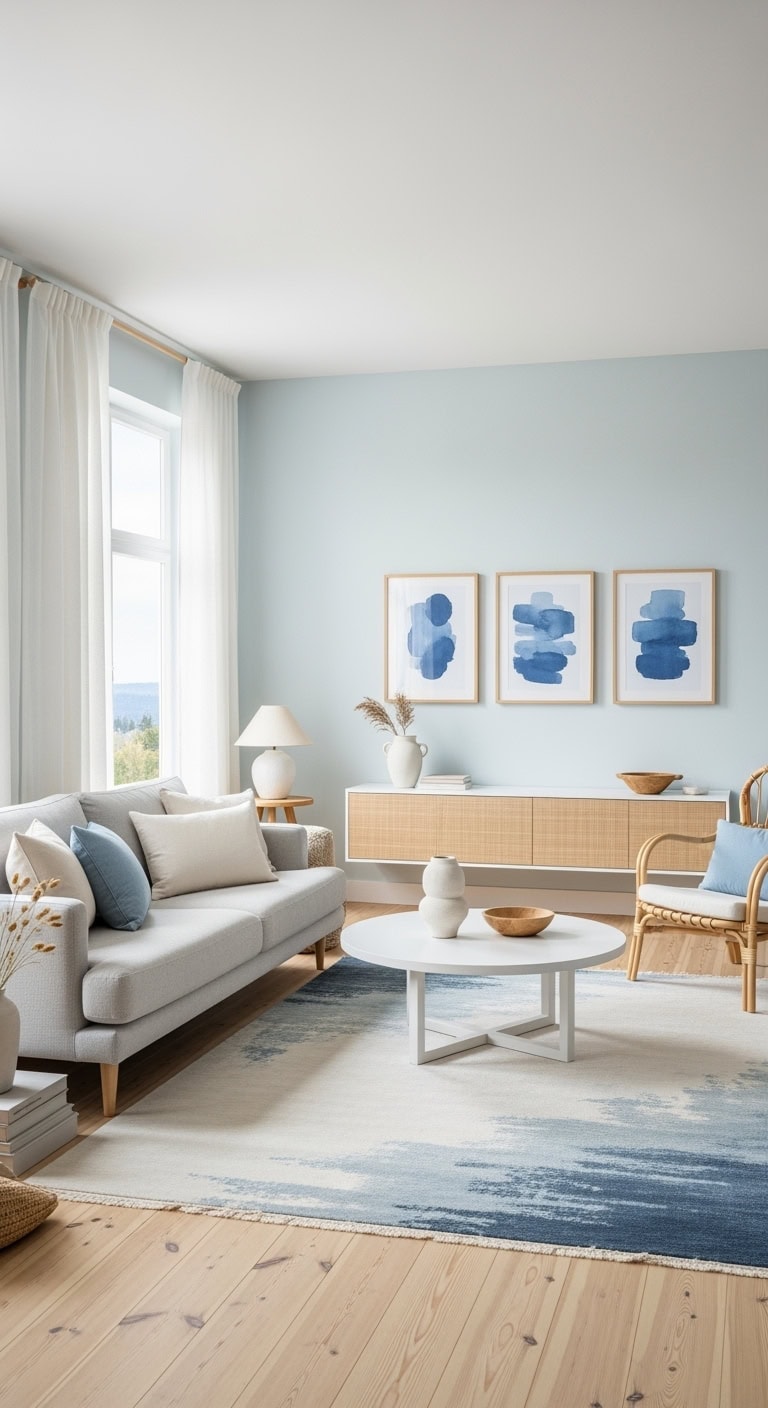 pale blue scandinavian hygge aesthetic