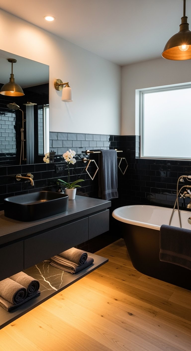 minimalist black sculptural dramatic