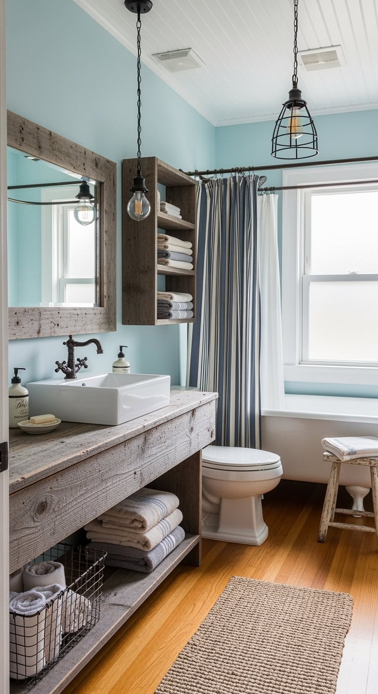 robin s egg farmhouse bathroom