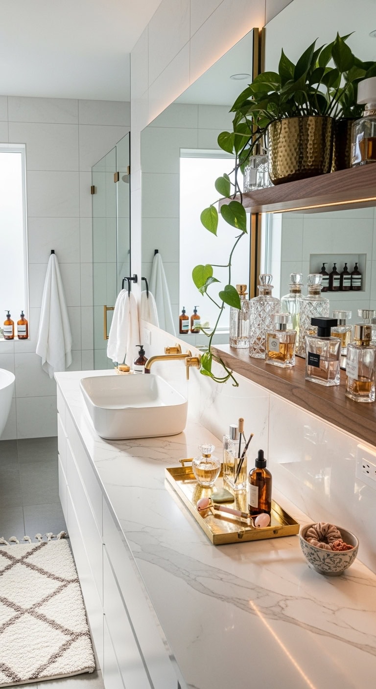 boutique style fragrance display shelves