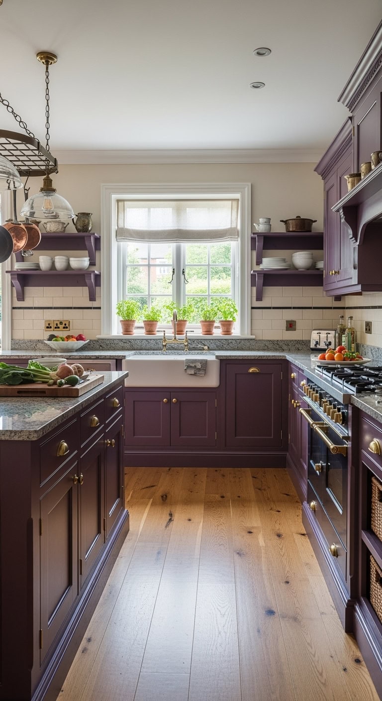 traditional plum kitchen elegance