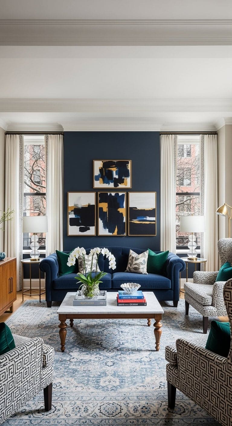 traditional comfort meets modern art