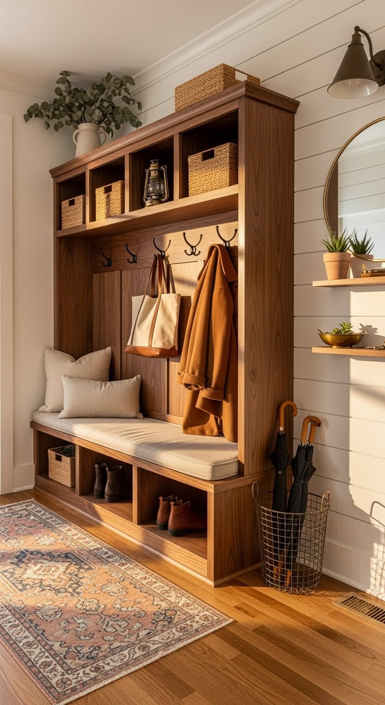 modern farmhouse entryway centerpiece