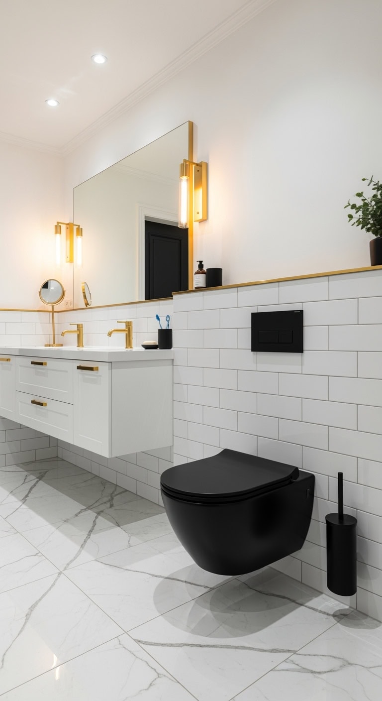 sophisticated bold eco chic bathroom design