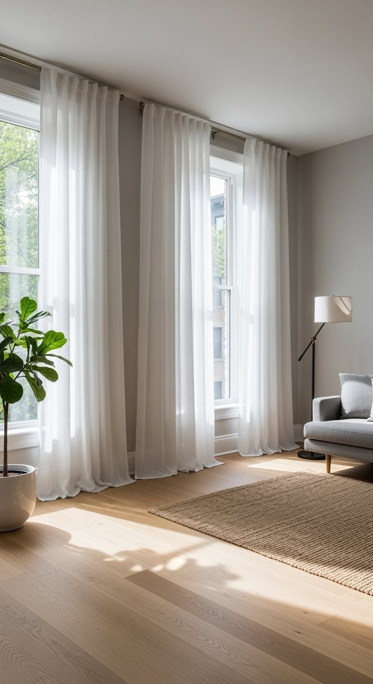 floor to ceiling linen curtains