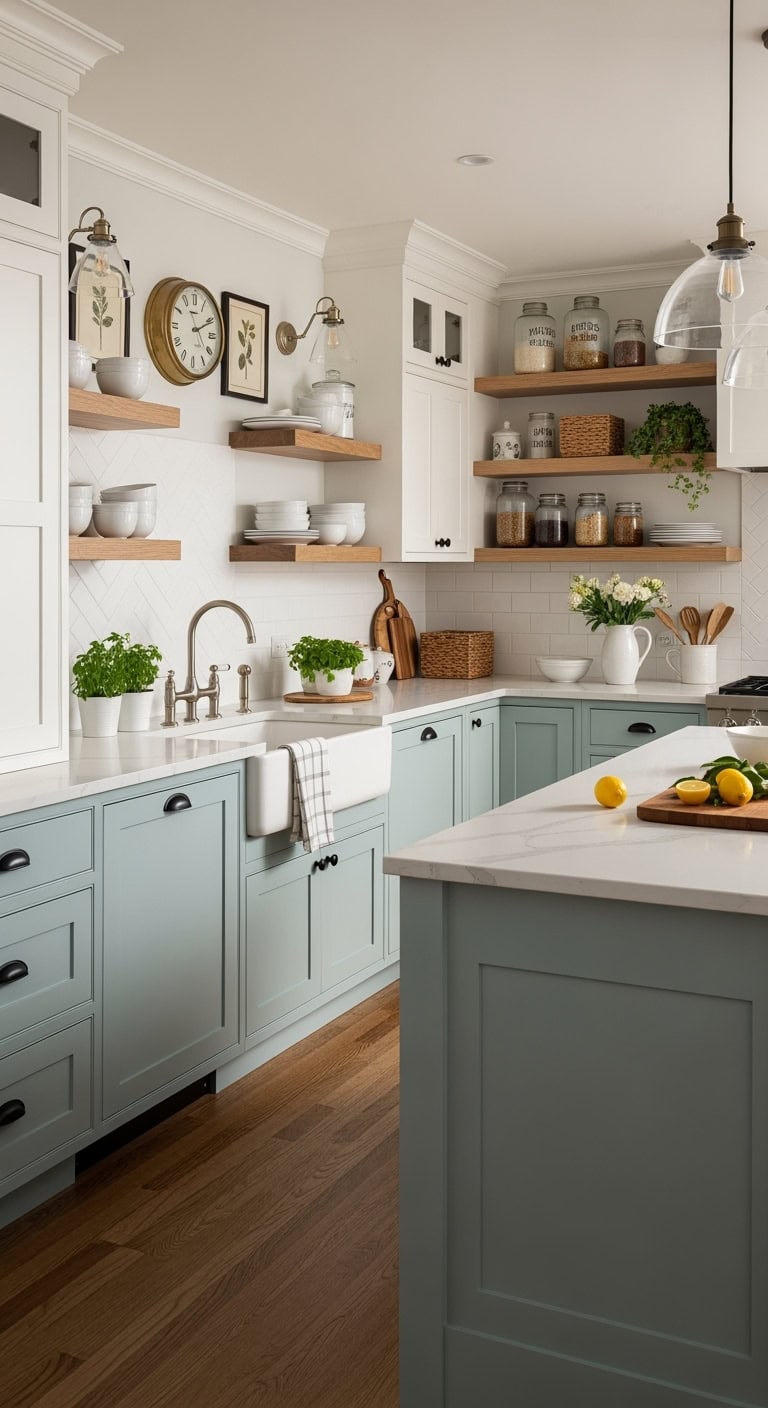 shaker aqua kitchen essentials