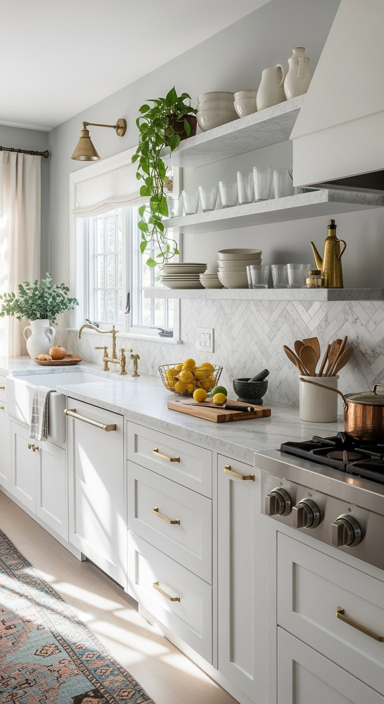 gravity defying marble floating shelves