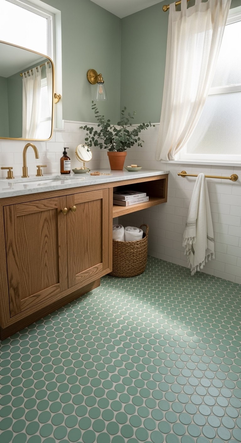 vintage mint mosaic bathroom delight