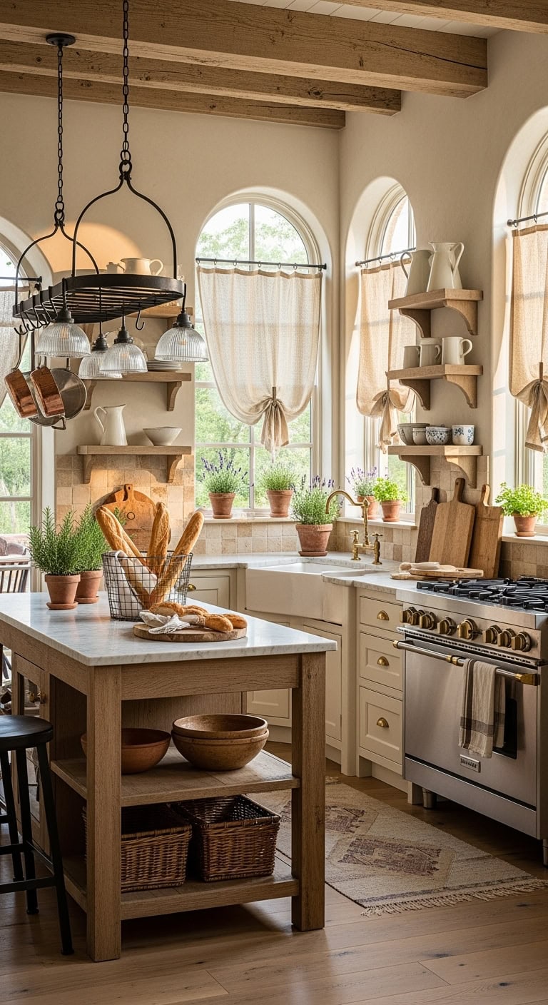 french country arched kitchen charm