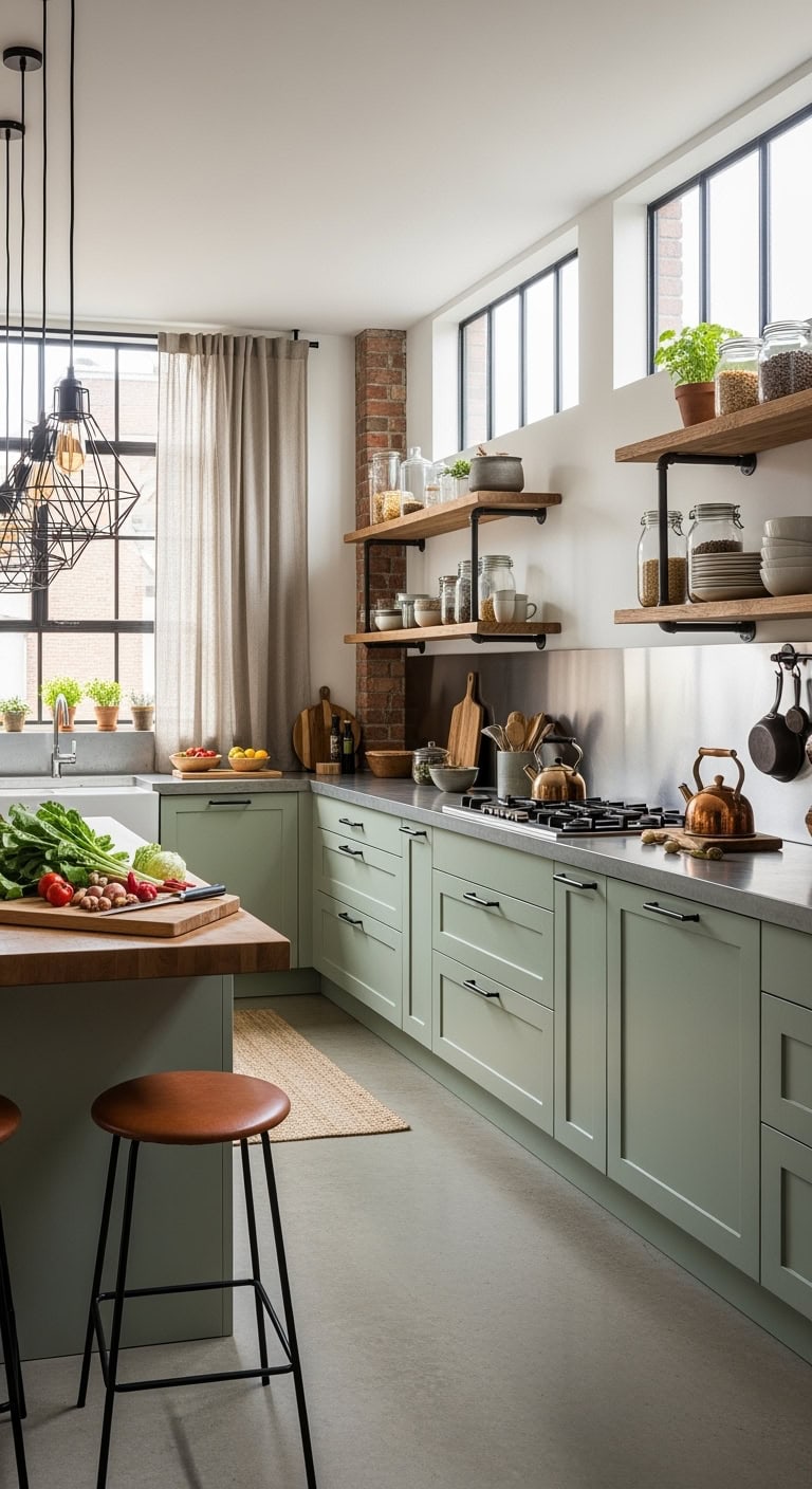 industrial pistachio kitchen design