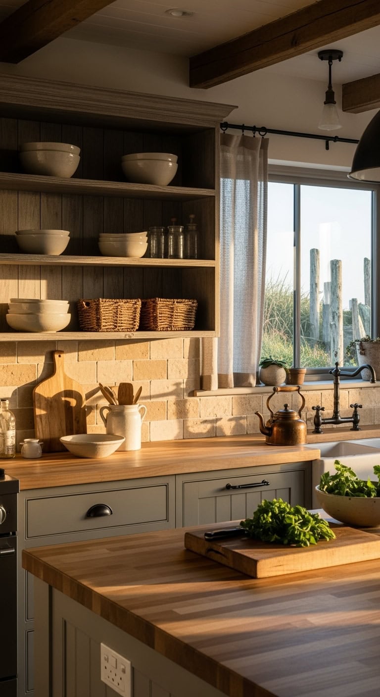 cozy beach farmhouse kitchen
