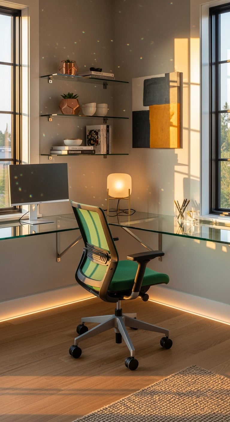 floating minimalist ergonomic transparent workspace