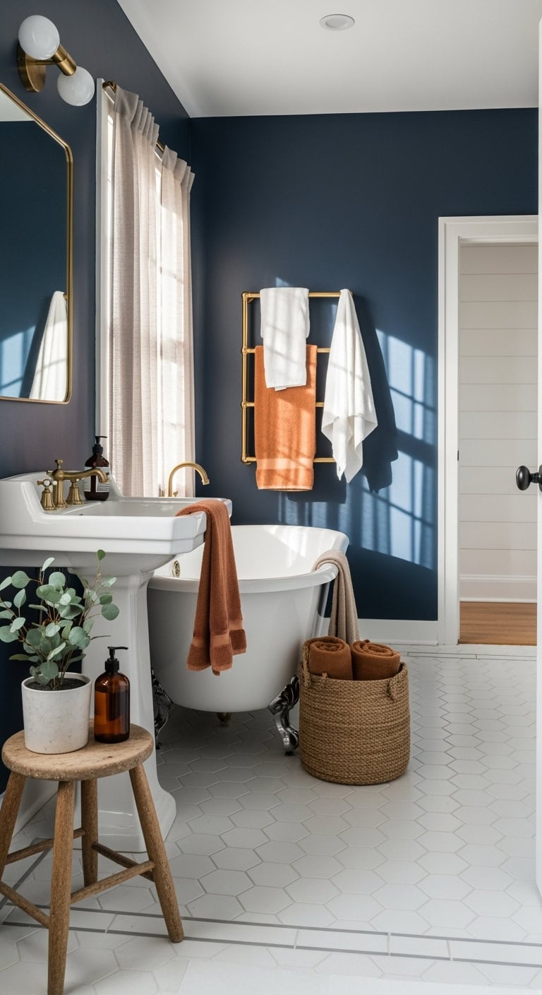 towel hues transform bathroom ambiance