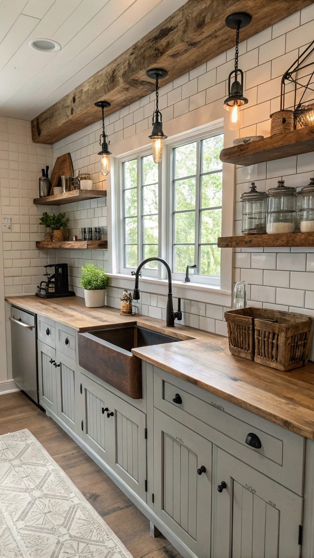 weathered gray cabinet aesthetics